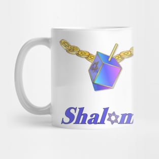 Shalom Gold Coins Hanukkah Mug
